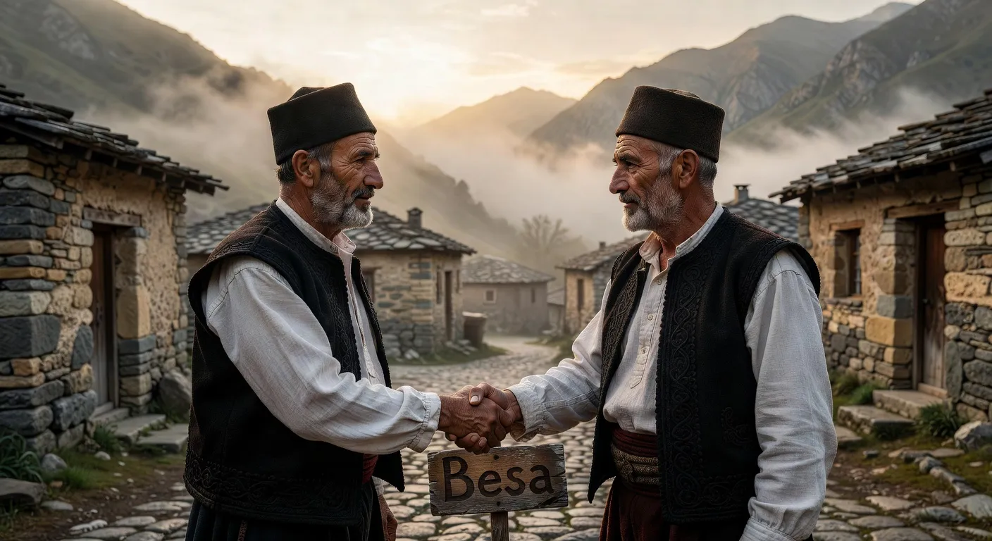 Representation symbolique de la Besa, la parole donnee albanaise