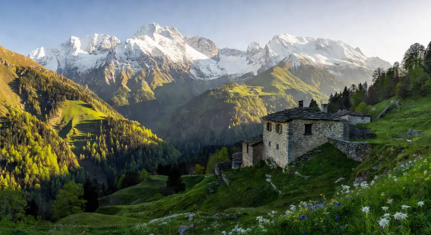 Vue panoramique des montagnes du nord de l'Albanie