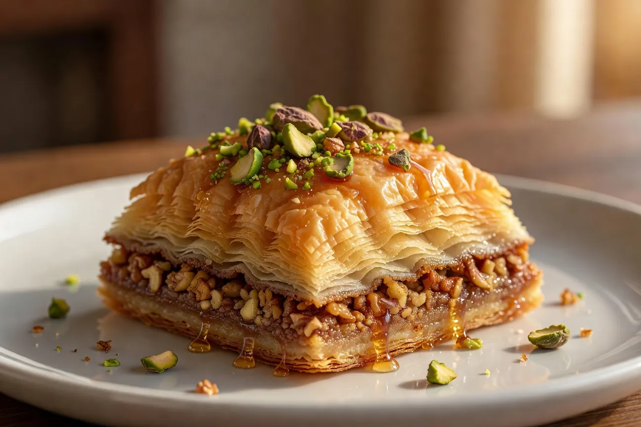 Baklava albanaise au miel et noix