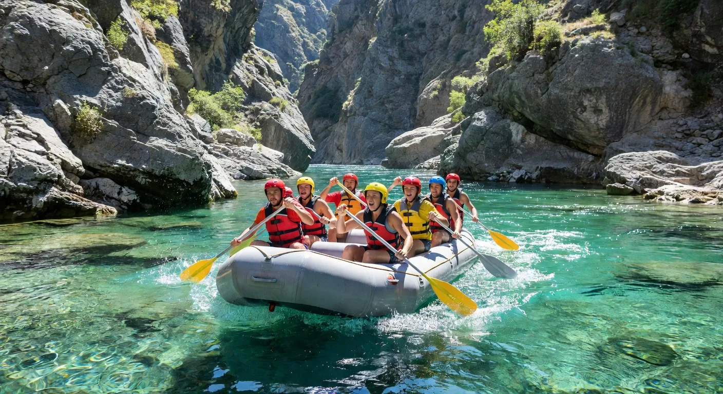 Rafting sur la Vjosë, rivière sauvage classée Natura 2000 en Albanie