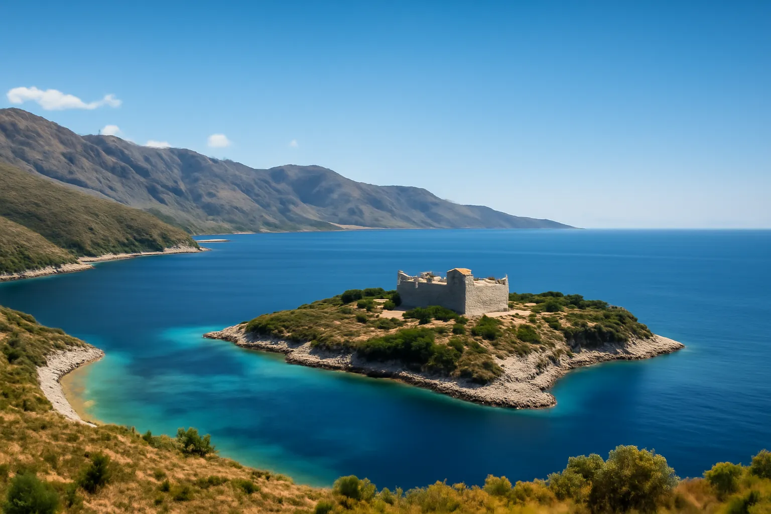 Baie de Porto Palermo avec son chateau historique