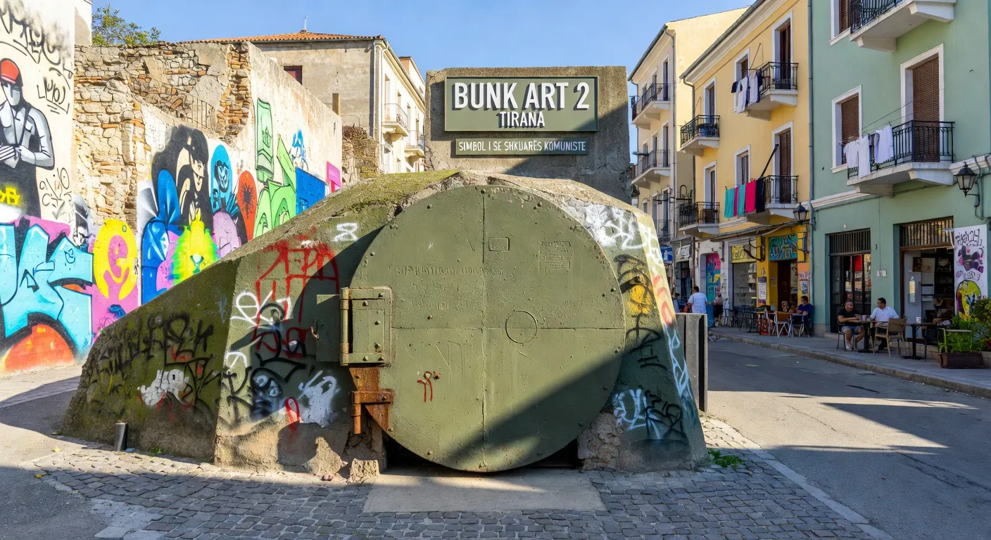 Entree du bunker Bunk'Art 2 dans le centre de Tirana